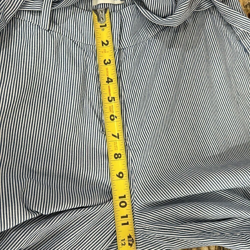Vineyard Vines Cotton White And Blue Striped Wide Leg Ankle Pants Size 10 - Picture 10 of 10
